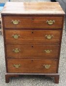 A small 19th century oak chest of drawers