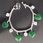 A silver and jade bracelet