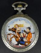 A pocket watch depicting an erotic scene
