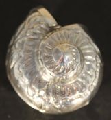 A silver conch shell box