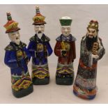 Four various Chinese painted porcelain figures