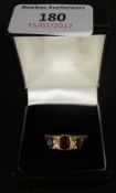 A 9 ct gold garnet ring
