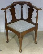 A Georgian beech corner chair