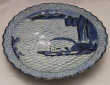 A 19th century Japanese blue and white charger