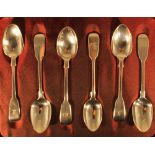 A set of six large tea/coffee spoons by George Adams, London 1840-188,