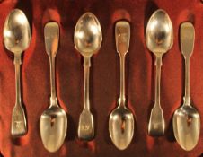 A set of six large tea/coffee spoons by George Adams, London 1840-188,