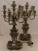 A pair of silver plated candelabra