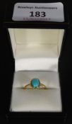 A 9 ct gold turquoise ring