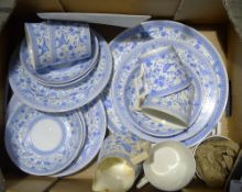 A Derby blue and white Pembroke pattern tea set
