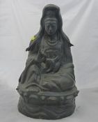 A large bronze Guanyin figure