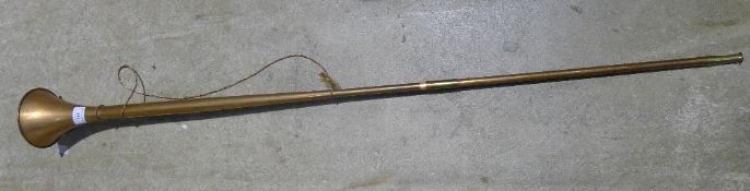 A copper coaching horn