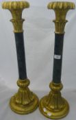 A pair of Italian gilt wood table lamp bases