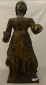 An early polychrome painted carved wooden Santos figure