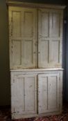 Two Victorian painted pine cupboards