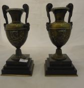 A pair of Victorian bronze vases