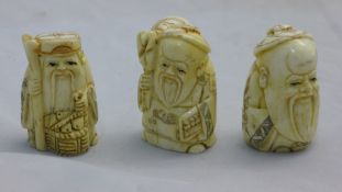 Three bone netsuke