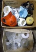 A quantity of various china and lamp shades