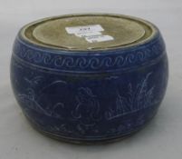 A Chinese blue porcelain ink stone