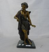 A 19th century classical painted spelter figure