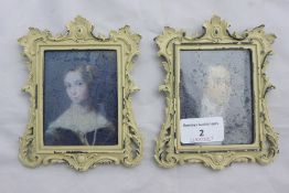 A pair of framed miniatures