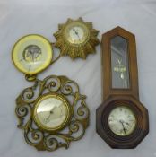 Two clocks and two barometers