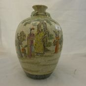 A large Chinese coloured bulbous porcelain vase