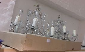 A pair of cut glass chandeliers