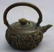 A small bronze tea pot