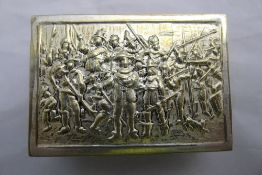 A Continental silver matchbox holder