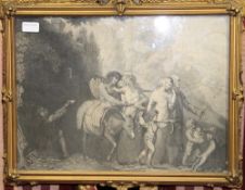 An 18th century etching in a gilt frame