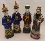 Four various Chinese painted porcelain figures