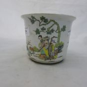 A small Chinese coloured porcelain jardiniere