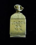 A 9 ct gold gin bottle