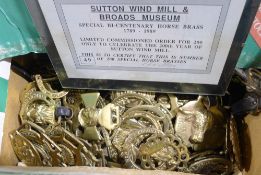 A large quantity of horse brasses