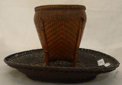 Two Japanese wicker baskets