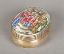 A Russian enamel plaque, possibly 17th century Depicting a religious scene,
