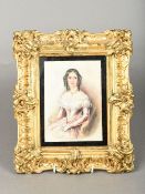 JOSEPHINE SEAGER (19th century) British Portrait Miniature of a Young Lady Watercolour and