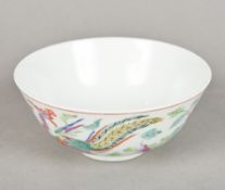 A Chinese porcelain bowl Of flared footed form,
