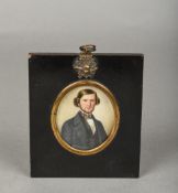 ENGLISH SCHOOL (19th century) Portrait Miniature of a Gentleman Watercolour, probably on ivory 8.