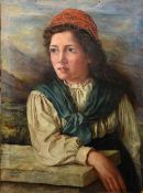 CONTINENTAL SCHOOL (19th century) Portrait of a Young Girl Oil on canvas 46 x 61 cm,