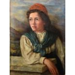 CONTINENTAL SCHOOL (19th century) Portrait of a Young Girl Oil on canvas 46 x 61 cm,