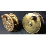 W. Cowperthwaite, Keswick, a Victorian brass salmon fly reel Together with another by Ventiland.