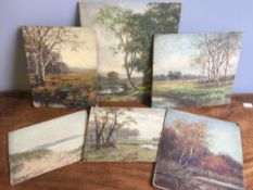 JOSEPH DIXON CLARK (1849-1944) British River Landscapes Oils on board Signed The largest 25.