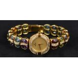 A H Stern 18 ct gold diamond set lady's wristwatch Of circular form,