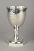 A George III silver trophy goblet, hallmarked London 1814,