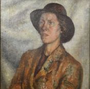 ENGLISH SCHOOL (20th century) 1st Roberts Wife Aug 1943 Oil on canvas Inscribed with title to verso