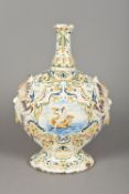 A 19th century faience vase Of bulbous flask form,