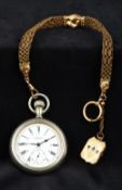 An Omega gentleman's pocket watch The white enamelled dial with Arabic and Roman numerals and