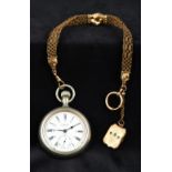 An Omega gentleman's pocket watch The white enamelled dial with Arabic and Roman numerals and