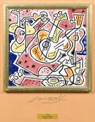 After SALVADOR DALI (1904-1989) Spanish Les Guitares Ceramic tile DMG Prasent-Edition,